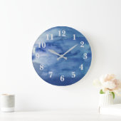 Abstract blauw waterstrand Decor Large Clock Grote Klok (Huis)