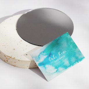 Abstract blauw Waterverf Visitekaartje