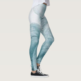 Abstract blauw wervelpatroon leggings