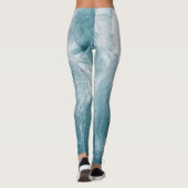 Abstract blauw wervelpatroon leggings (Achterkant)