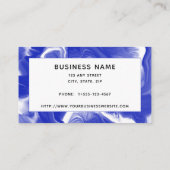 Abstract blauw, wit en vloeibaar visitekaartje (Achterkant)