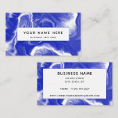 Abstract blauw, wit en vloeibaar visitekaartje (Voorkant / Achterkant)