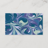 Abstract blauw wit gebold marmer stijlvol visitekaartje (Achterkant)