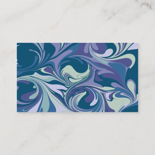 Abstract blauw wit gebold marmer stijlvol visitekaartje (Achterkant)