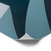 Abstract Blauw Wit Goud Geometrische Architectuur Poster (Hoek)