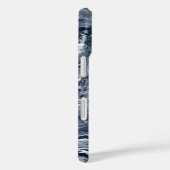 Abstract blauw-wit wervelpatroon Case-Mate iPhone case (Achterkant / Rechts)