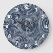 Abstract blauw-wit wervelpatroon grote klok (Voorkant)