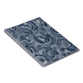 Abstract blauw-wit wervelpatroon notitieboek (Rechterzijde)