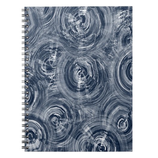 Abstract blauw-wit wervelpatroon notitieboek (Voorkant)