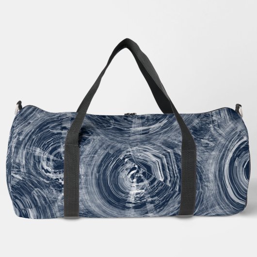 Abstract blauw-wit wervelpatroon plunjezak (Voorkant)
