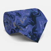 Abstract blauw-wit wervelpatroon stropdas (Opgerold)