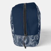 Abstract blauw-wit wervelpatroon toilettasje (Rechts)