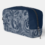 Abstract blauw-wit wervelpatroon toilettasje (Rechterhoek)