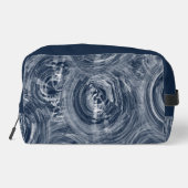 Abstract blauw-wit wervelpatroon toilettasje (Achterkant)