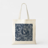 Abstract blauw-wit wervelpatroon tote bag (Achterkant)