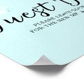 Abstract Blauw & Witte Bloemen Guestbook Bord Poster (Hoek)