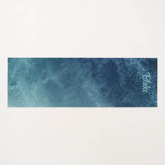 Abstract blauw yogamat (Voorkant (horizontaal))