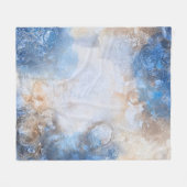Abstract Blauw & Zand Textured Wolken Fleece Deken (Voorkant (Horizontaal))