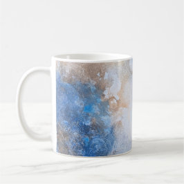 Abstract Blauw & Zand Textured Wolken Koffiemok