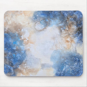 Abstract Blauw & Zand Textured Wolken Muismat
