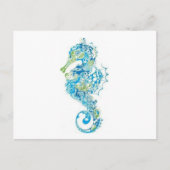 Abstract blauw zeepaard briefkaart (Voorkant)