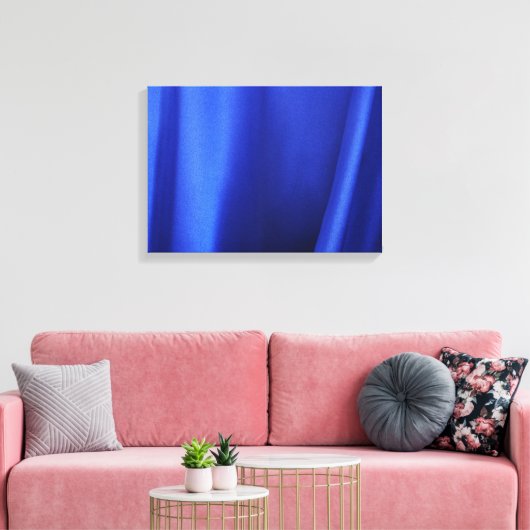 Abstract blauw zijdeweefsel canvas afdruk (Insitu (Woonkamer))