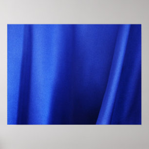 Abstract blauw zijdeweefsel poster
