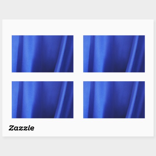 Abstract blauw zijdeweefsel rechthoekige sticker (Vel)