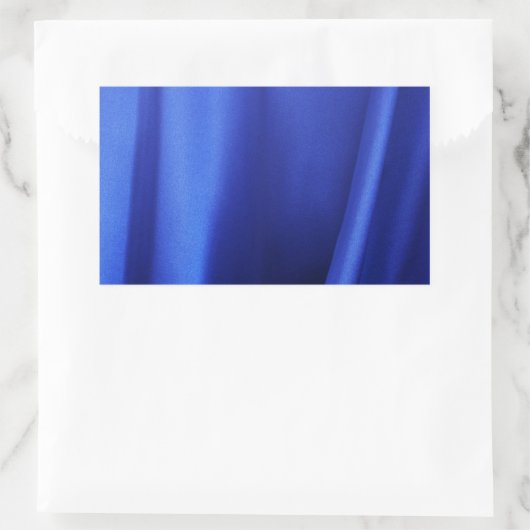 Abstract blauw zijdeweefsel rechthoekige sticker (Tas)
