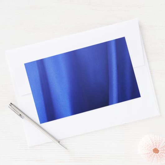 Abstract blauw zijdeweefsel rechthoekige sticker (Envelop)