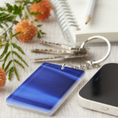 Abstract blauw zijdeweefsel sleutelhanger (Voorkant Rechts)