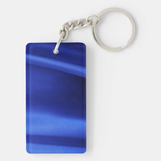 Abstract blauw zijdeweefsel sleutelhanger (achterkant)