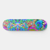 Abstract blauw zonnebloemveld | Retrofbloemen Persoonlijk Skateboard (Horizontaal)