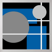 Abstract blauw zwart wit AP0001