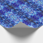 Abstract blauwe bloem cadeaupapier (Hoek)