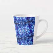 Abstract blauwe bloem latte mok (Rechts)