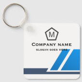 Abstract blauwe en witte professionele sleutelhang sleutelhanger (Voorkant)