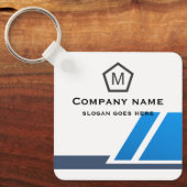 Abstract blauwe en witte professionele sleutelhang sleutelhanger (Voorkant)