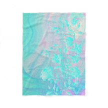 Abstract blauwe fleece deken
