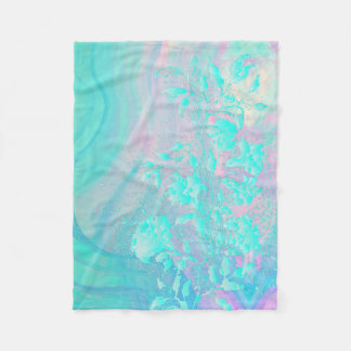 Abstract blauwe fleece deken