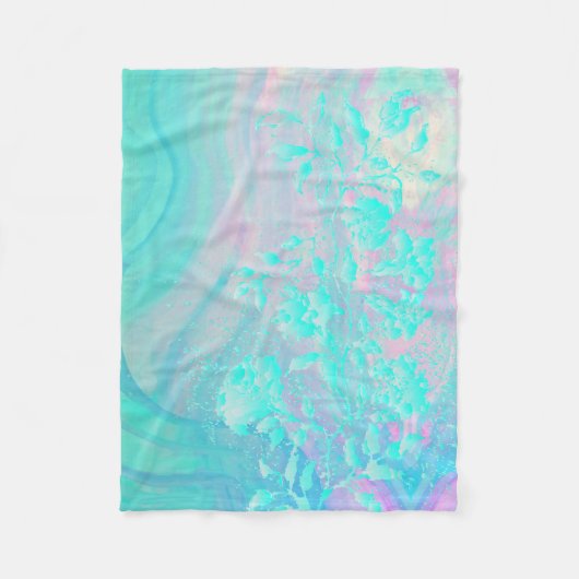 Abstract blauwe fleece deken (Voorkant)