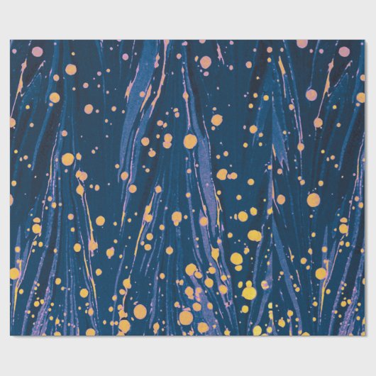 ABSTRACT BLAUWE MARBLED PAPIER MET GOUDE SPLASHEDE (Vlak)