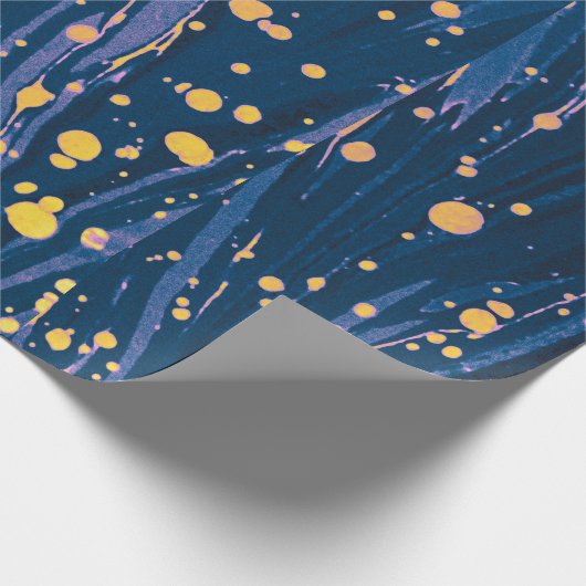 ABSTRACT BLAUWE MARBLED PAPIER MET GOUDE SPLASHEDE (Hoek)