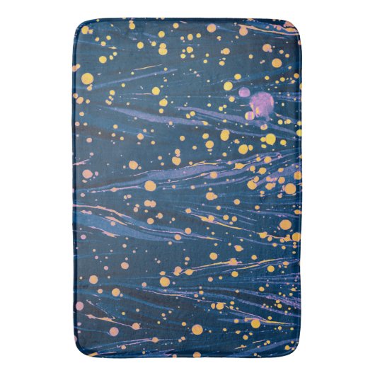 ABSTRACT BLAUWE MARBLED PAPIER MET GOUDE SPLASHEDE BADMAT (Voorkant Verticaal)