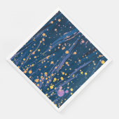 ABSTRACT BLAUWE MARBLED PAPIER MET GOUDE SPLASHEDE SERVET (Hoek)