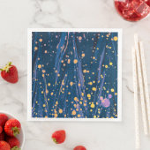 ABSTRACT BLAUWE MARBLED PAPIER MET GOUDE SPLASHEDE SERVET (Insitu)