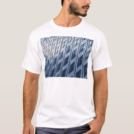 Abstract blauwgrijze vensters t-shirt