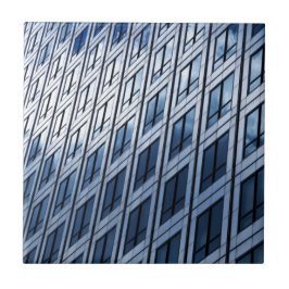 Abstract blauwgrijze vensters tegeltje