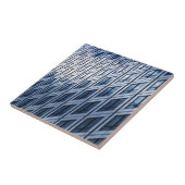 Abstract blauwgrijze vensters tegeltje (Zijkant)
