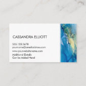 Abstract Blauwgroen blauw en goudalcohol Vloeibare Visitekaartje (Achterkant)